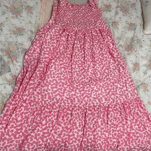 Pink and White Floral Maxi Dress